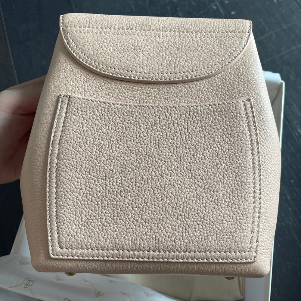 Polene numero un mini leather crossbody bag in pink - Picture 4 of 14
